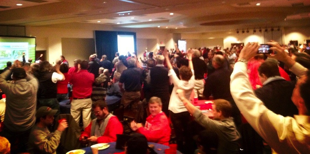Ole Miss QB Club reacts to signing of Laremy Tunsil.  Photo by Brittani Acuff.