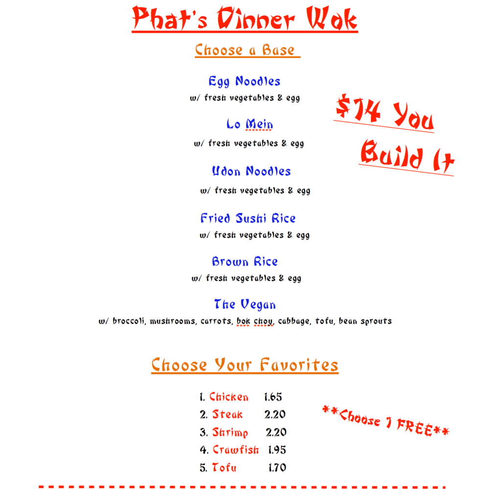 Mr. Phat menu