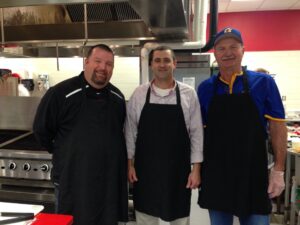 Three local coaches competed in the Coaches Cook-off Sunday: Ole Miss women's soccer coach Matt Mott, Lafayette High School coach Eric Robertson and Oxford High School coach Johnny Hill.