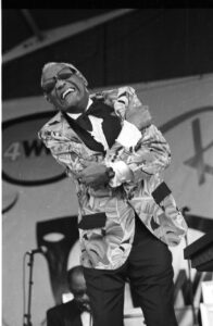 Photo of Ray Charles performing in New Orleans Photo by Dick Waterman