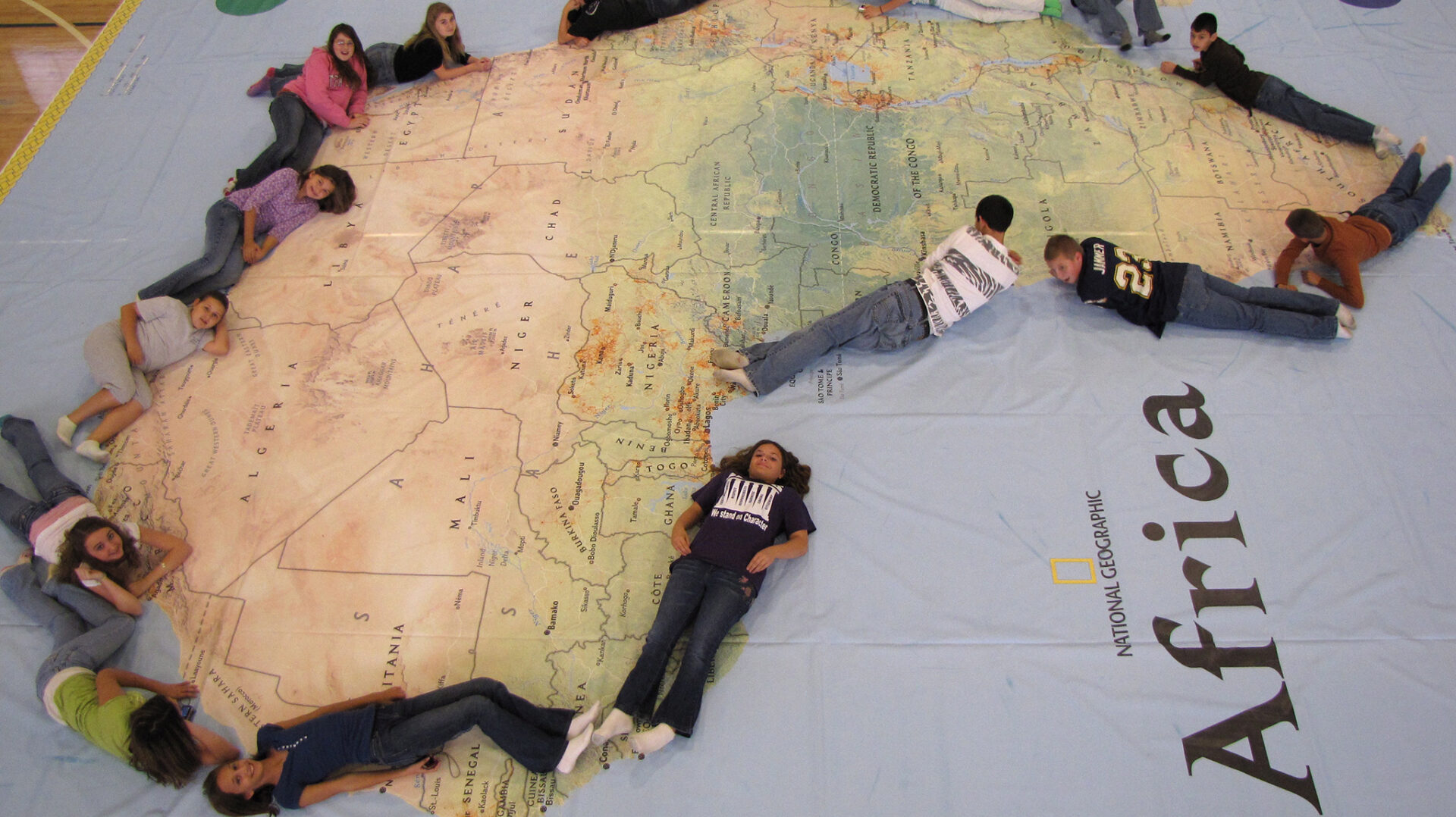 The Mississippi Geographic Alliance at the University of Mississippi is bringing the world’s largest map of Africa to schools in Oxford and Lafayette County, among other locations across the state this month. Photo courtesy of Paul Schoenike