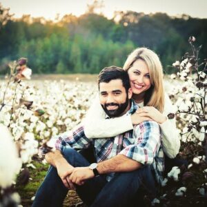 An engagement photo of Kaitlyn Crosby with Justin Haynes