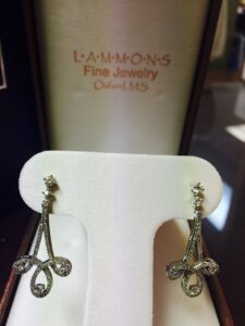 Diamond earrings courtesy of Lammons Jewelry