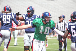 Chad Kelly transferred into the Rebel program this year for a chance to lead Ole Miss.  Photo by Joshua McCoy, Ole Miss Athletics.