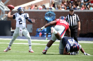 Devane Kincade is one of three options for the starting quarterback spot in August. Photo by Joshua McCoy, Ole Miss Athletics.