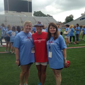 Catherine (left) and Hunter (right) Spiers got to run out of the tunnel with Jill Freeze!