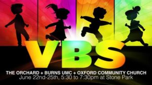 VBS wil take place from 5:30 to 7:30 p.m. June 22-25. Parents are encouraged to register their children for the event. 