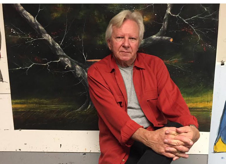 William Dunlap's work has been on display in such renowned locations as the Metropolitan Museum of Art in New York and the Corcoran Gallery of Art in Washington, DC. Here, is is pictured with one of his oil paintings. 