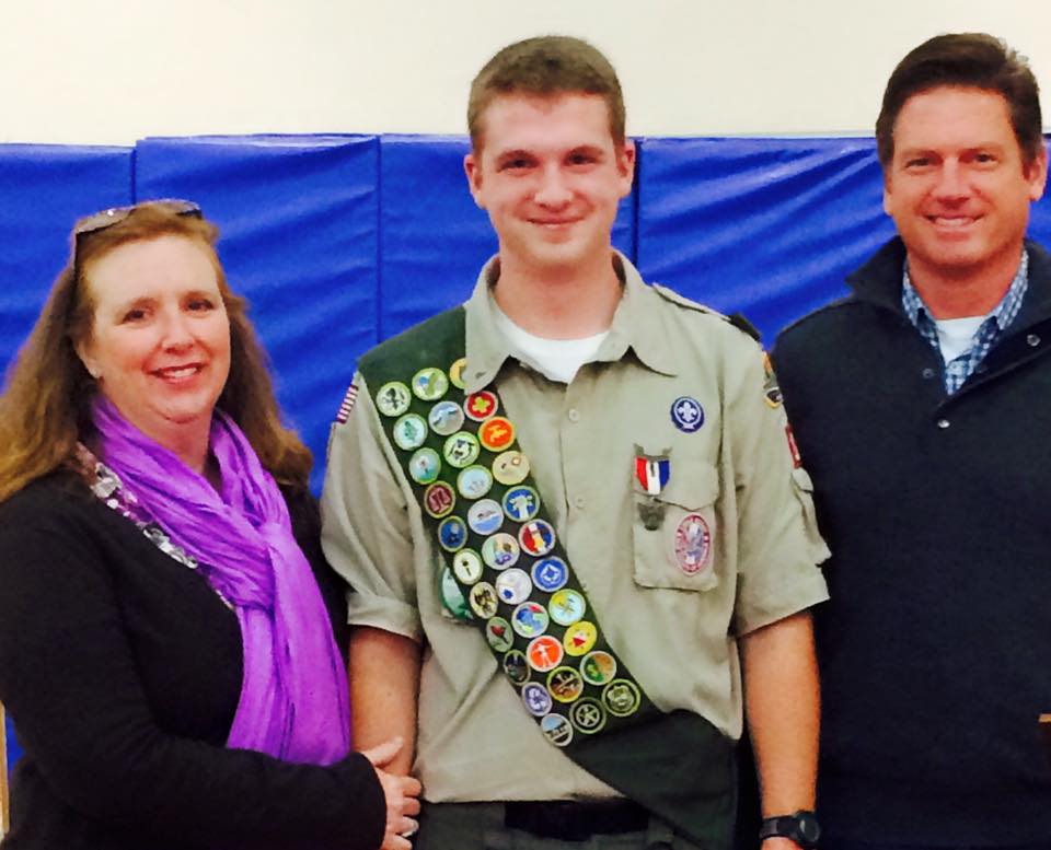 Dabney is an Eagle Scout with Palms- the highest ranking you can get in the organization.