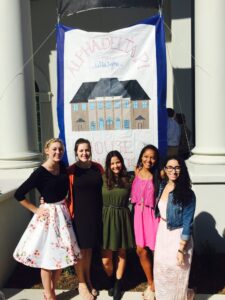 Ole Miss ADPI members celebrating on October 17 in front of the new sorority house. 