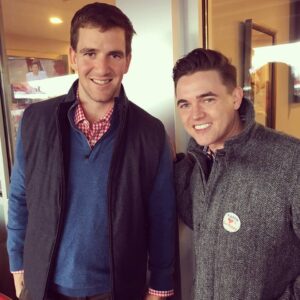 Eli Manning and Jesse McCartney at the Ole Miss/LSU game. 