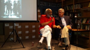 James Meredith with Ed Meek at Lemuria Bookstore (photo by Dean Will Norton of Meek School of Journalism and New Media)