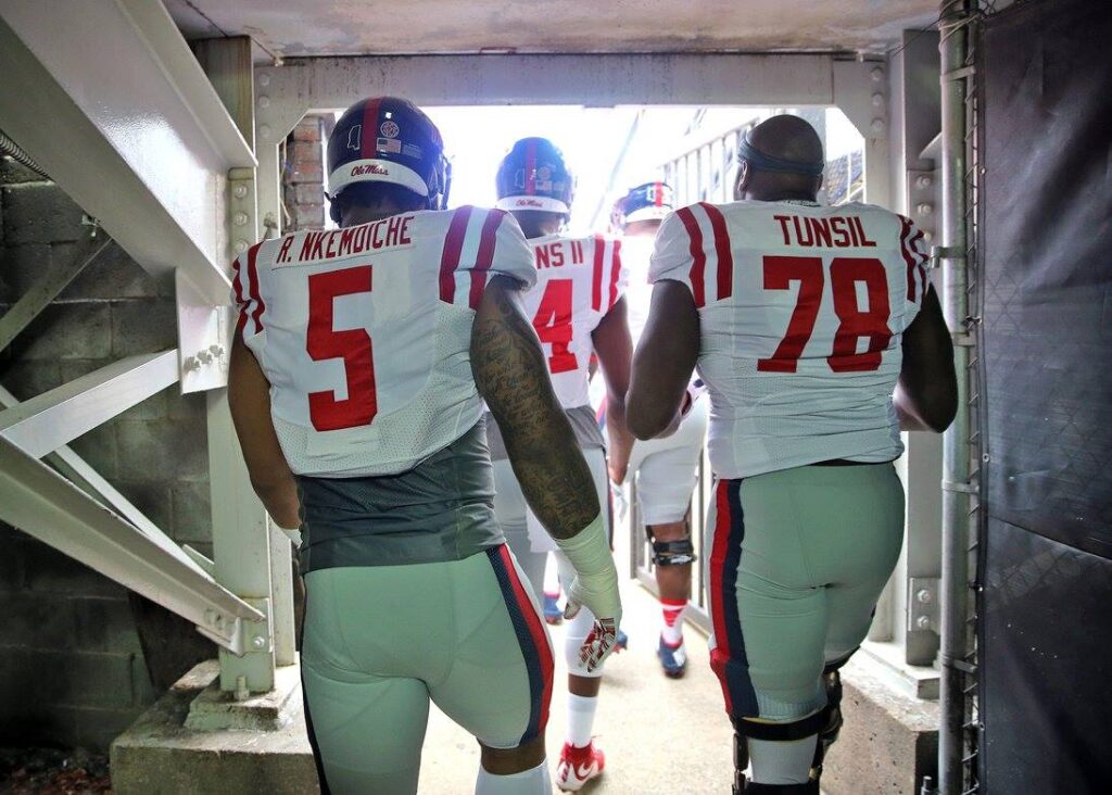 Ole Miss' Robert Nkemdiche and Laremy Tunsil step out for the Auburn game. Photo by Joshua McCoy, Ole Miss Athletics