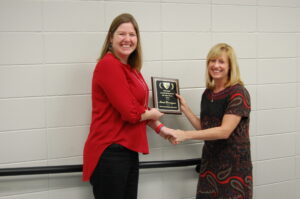 Oxford High School Assistant Principal Marni Herrington, an Oxford High School alum, is the 2015-2016 Oxford School District Administrator of the Year. She was presented with the professional recognition award by OSD Board President Whitney Byars at the district’s Board of Trustees December meeting. She has been with the Oxford School District since 2002 as both a teacher and administrator.