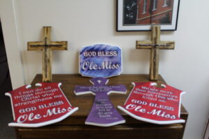 These crosses and plaques are made by the students at MHTC.