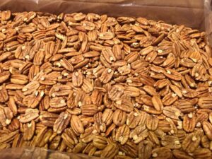 These pecans have been shelled and are ready for some chocolate or glaze!