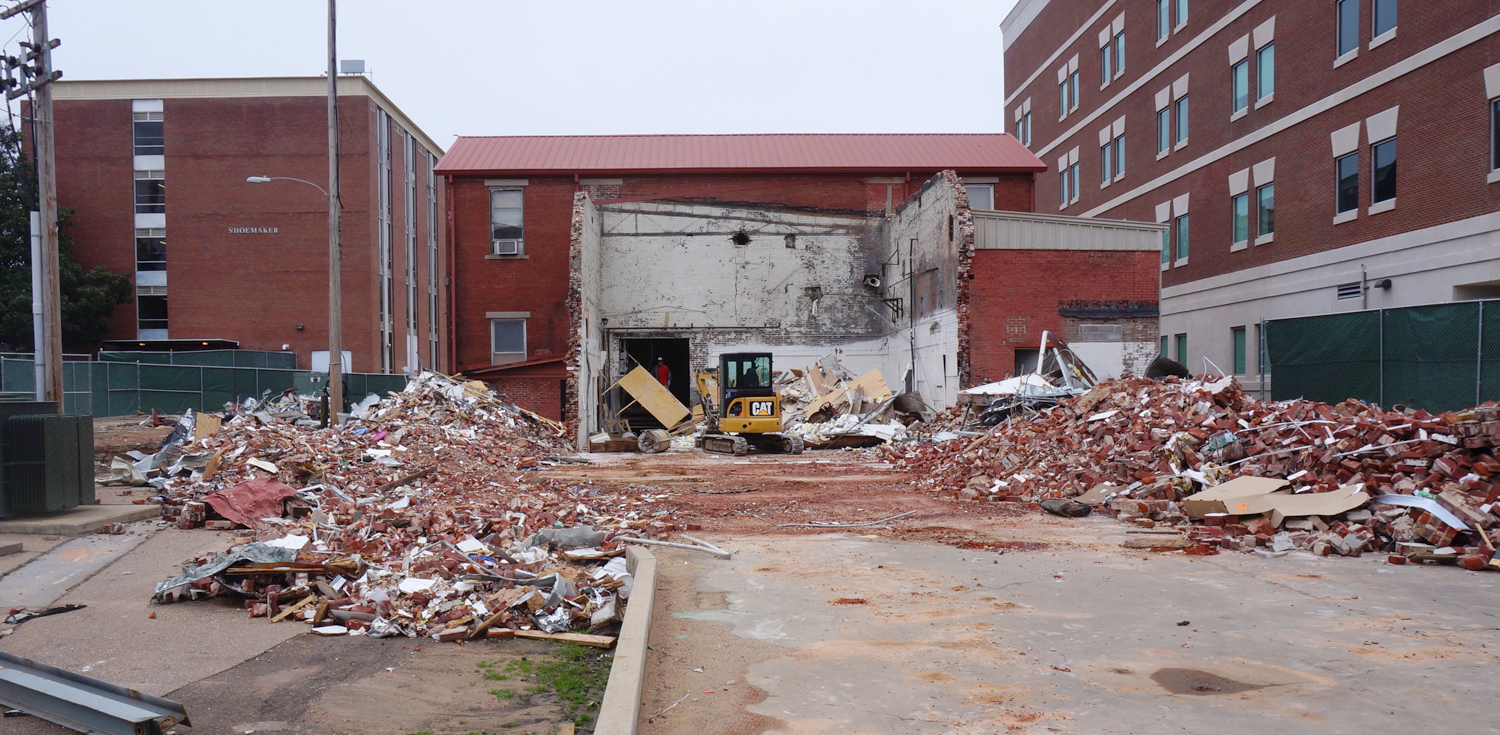 Demolition of the historic University of Mississippi Power plant has begun. Photo by Jeff McVay