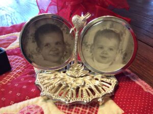 Laura Eads and her older brother Mark in a picture frame of her mother's. 
