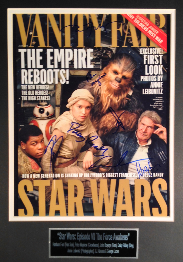 Variety Fair autographed cover featuring Star Wars, The Force Awakens cast
