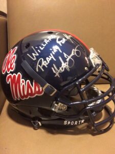 This helmet was given to Officer Holifield by Coach Freeze. 
