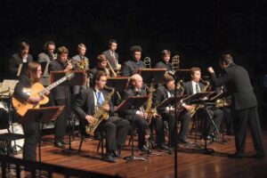 The University of Mississippi Jazz Ensemble performs at the Notre Dame Jazz Festival in Indiana. 