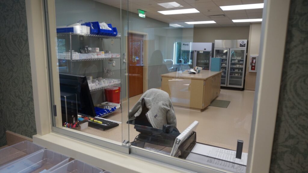 New pharmacy at the infusion center.