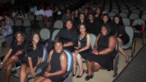 Chapter members wait for the pageant to begin.