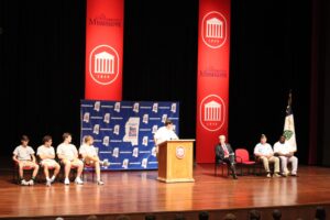 Former ASB President at Ole Miss and current ASB President for University of Mississippi School of Law, Gregory Alston introduces Mississippi Governor Phil Bryant 