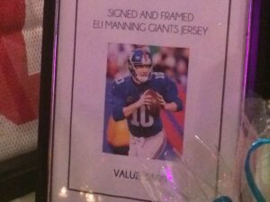Eli Manning's jersey was among items auctioned at the Leap Frog. 