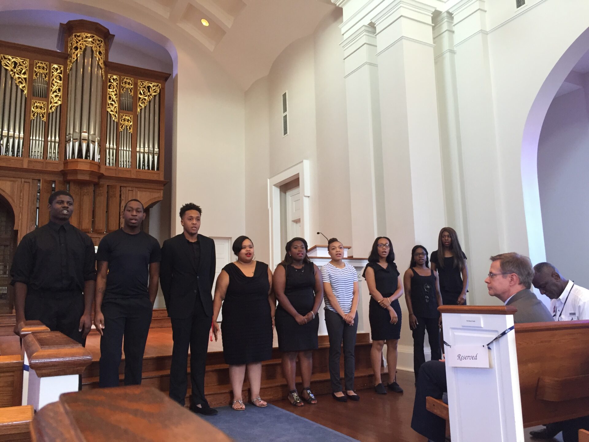 The Ole Miss Gospel Choir belts powerful song about children "coming on board."