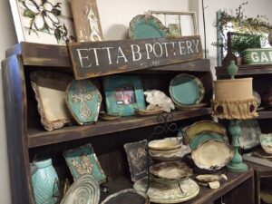 Etta B Pottery can be found in Sugar Magnolia, located near Oby's off University Avenue.