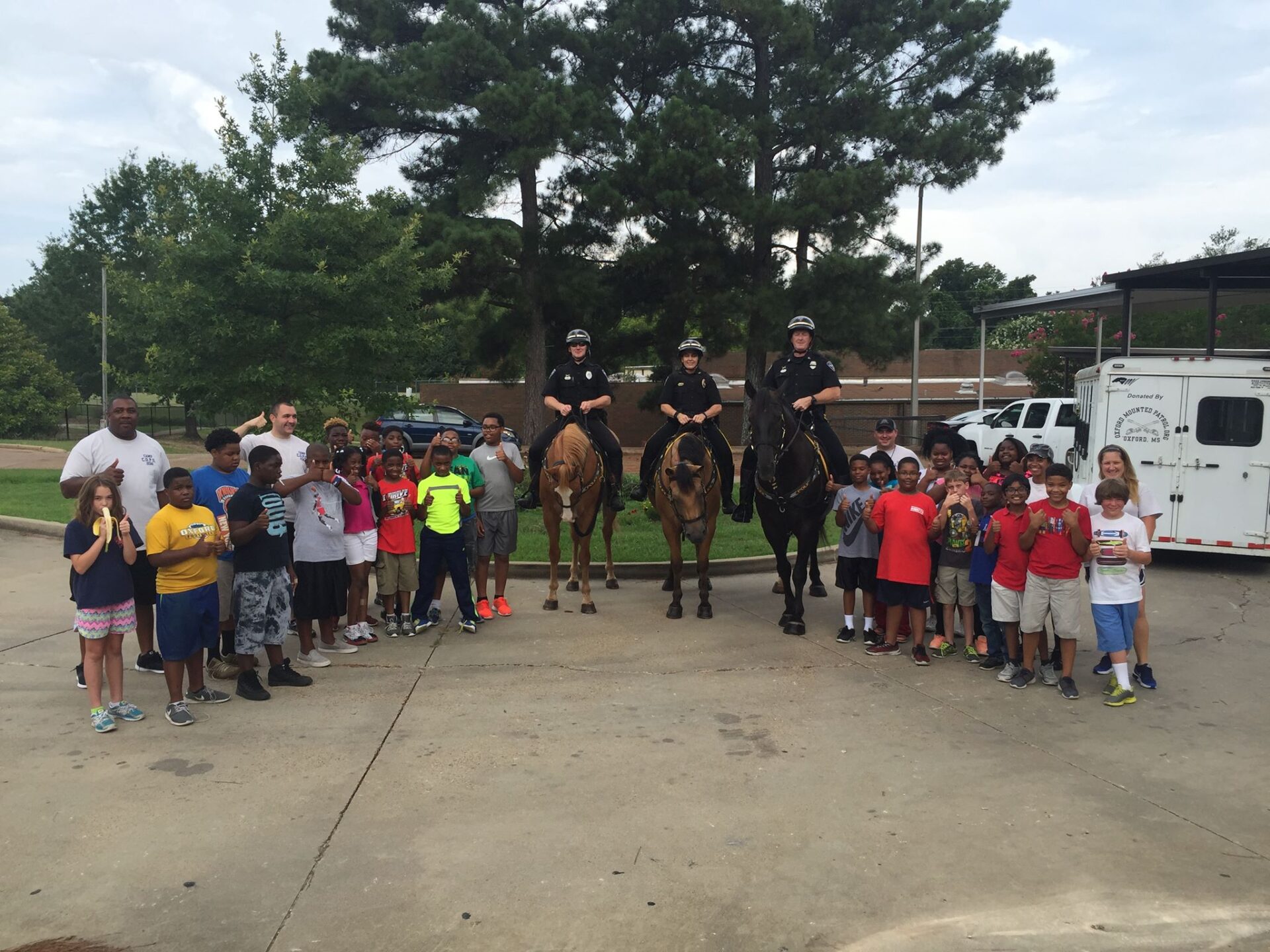 Oxford Mounted Patrol visited the campers too. (Picture from Facebook.com/ Oxford MS Police Department) 