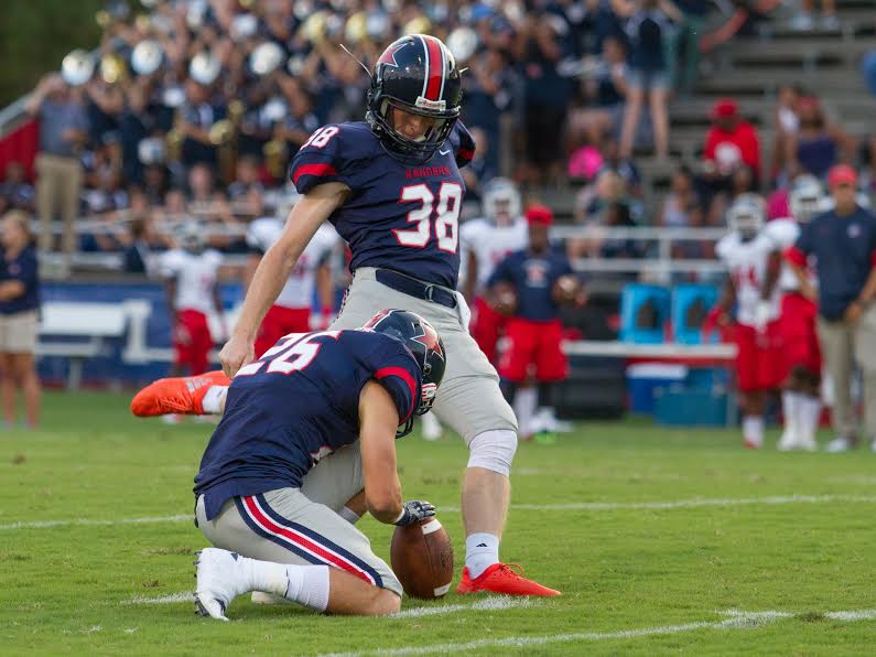 ​Drake McCarter's pair of field goals helped lift Northwest over Itawamba last Thursday night. Photo by jucoweekly.org.