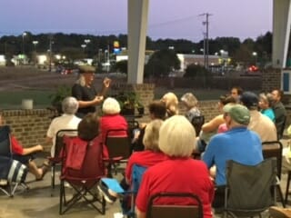 Felder Rushing, a well known gardener and landscape artist, at the Pavilion Thursday, Oct. 6.