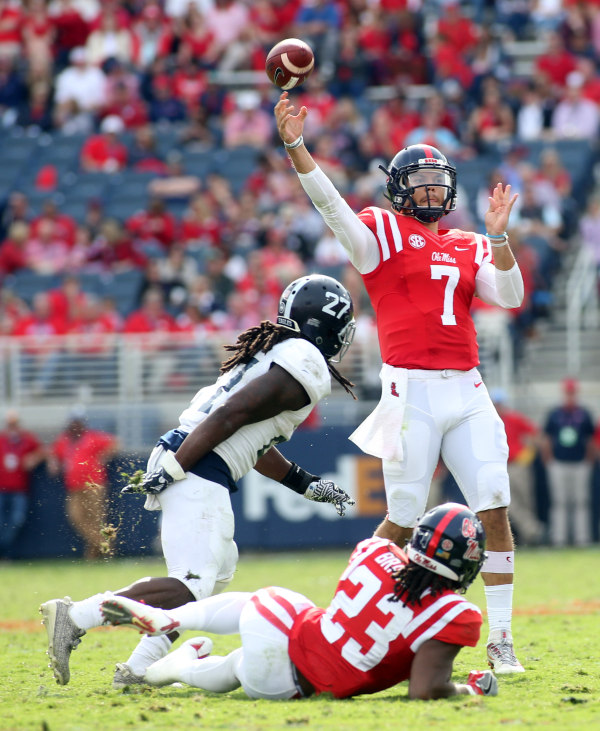 Chad Kelly in game against Georgia Southern Photo by Joshua McCoy courtesy Ole Miss Athletics