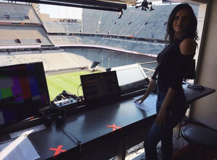 Mitchell in the Broadcast Booth at Kyle Field 