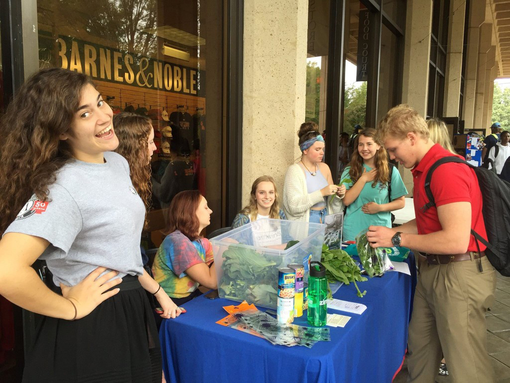 North Mississippi VISTA Ellen Olack (left) helps with Food Day activities at the Ole Miss Student Union. Submitted photo