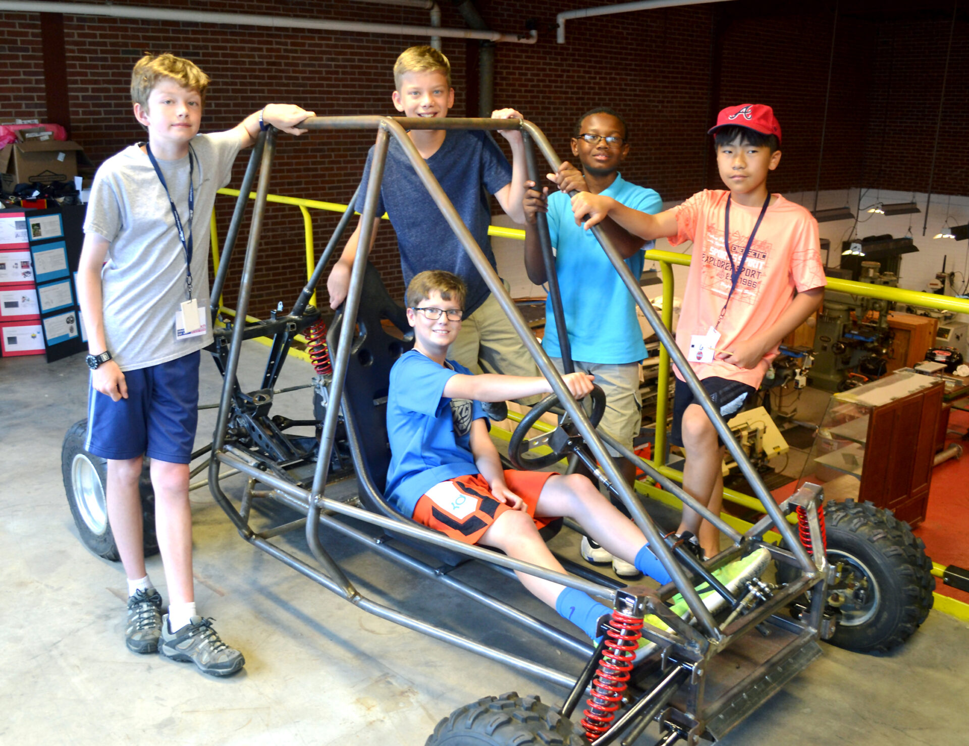 Middle school students who took part in UM's 2017 Engineering Camp in June had an opportunity to explore more about each type of engineering during the weeklong camp including a visit to the mechanical fabrication lab to try out one of the vehicles built by Ole Miss students.