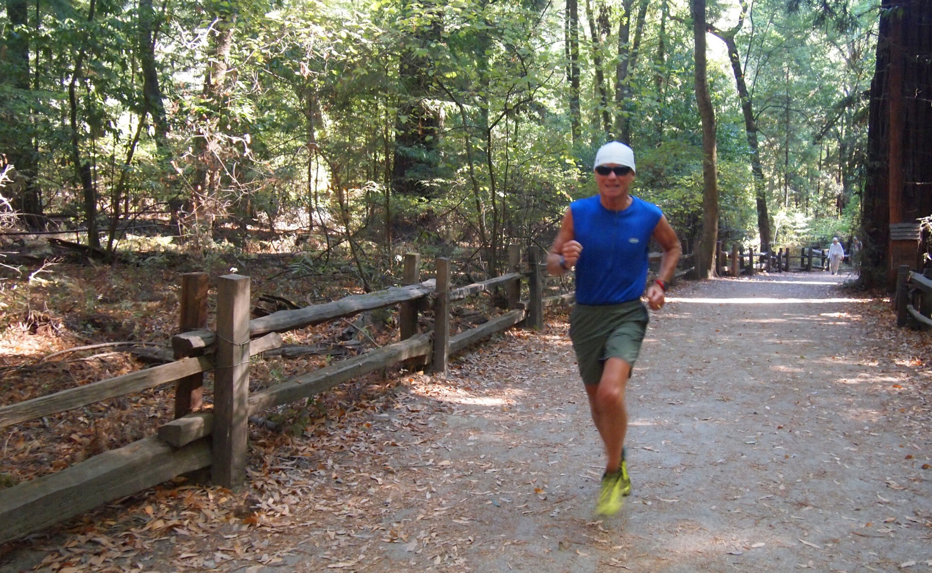 John Gee often trains for races on the dirt paths of Henry Cowell Redwood Forest in Santa Cruz, California. Submitted photo