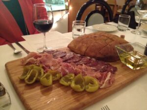 Honey Bee Bakery's antipasto plate with local meet from Stan's Country Store.