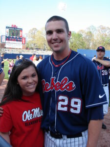 Taylor West with close family friend and former Rebel Matt Tracy, now playing in the New York Yankees minor league system (Photo courtesy of Becky West.)