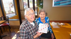 Jack and Faye Fudge, longtime oxford residents, are regular participants at Wednesday morning bingo.