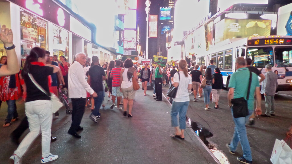 Crowded streets in Times Square