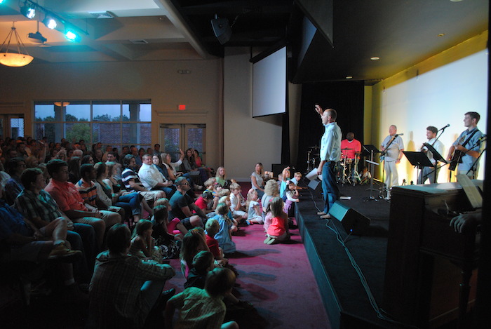 More than 500 people attended the first service in the new Orchard location. 