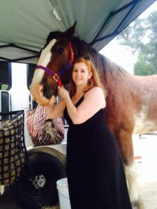 Kelly Whitten with Della of the Mounted Patrol