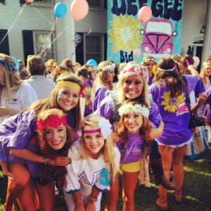 Sorority members form small families on campus, supporting each other at their new home away from home. 