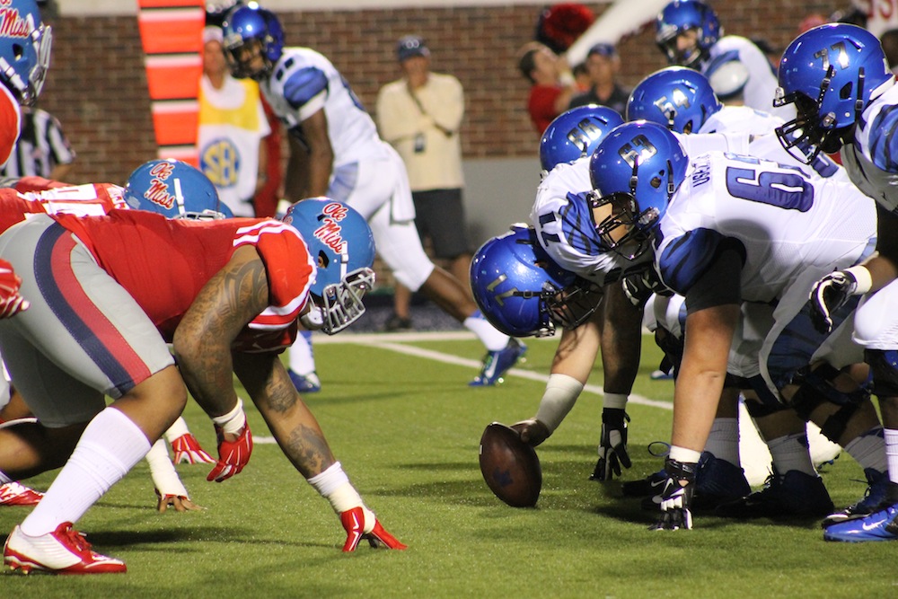 The Ole Miss defense held Memphis to only 13 first downs throughout the game.