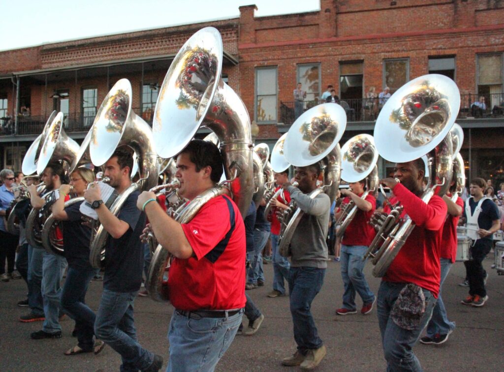 Then came the tubas (along with rest of the Pride of the South) playing Foward Rebels