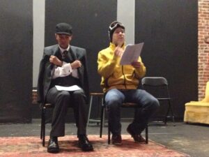 From left, actors Chandler Craig and Greg Earnest rehearse "Ski Lift".