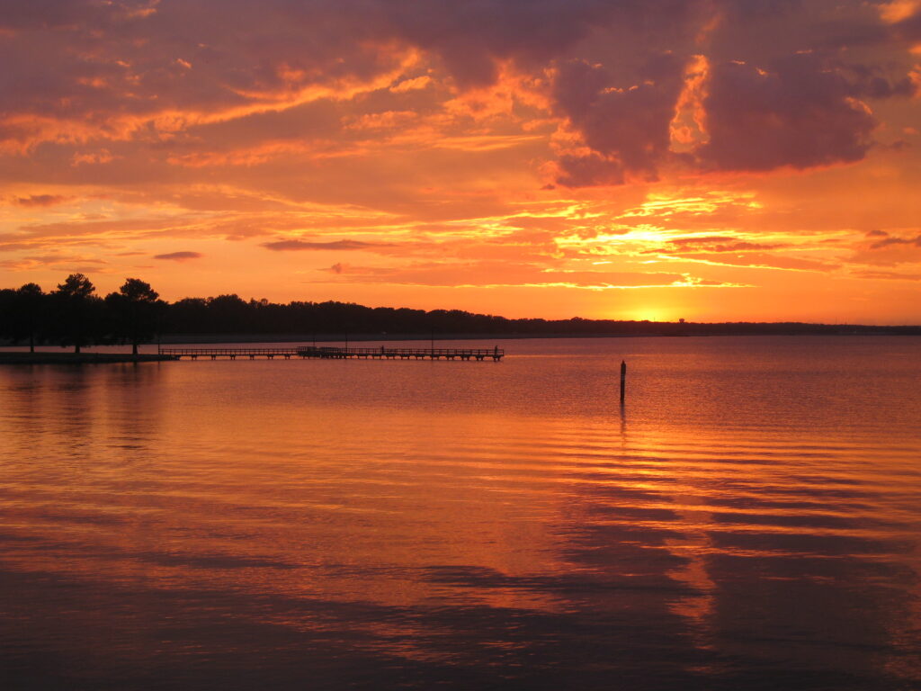 A sunset at the Ross Barnett Reservoir. 